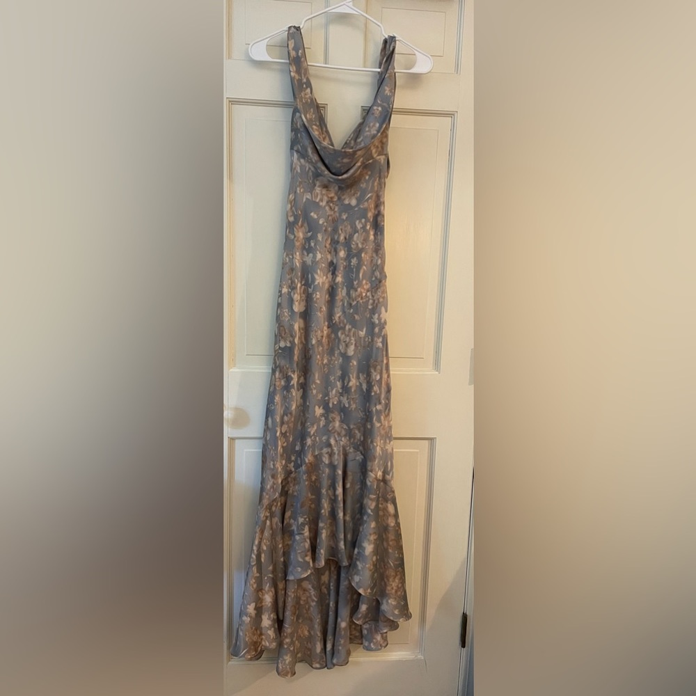 Ralph Lauren Floral Sleeveless Satin Gown